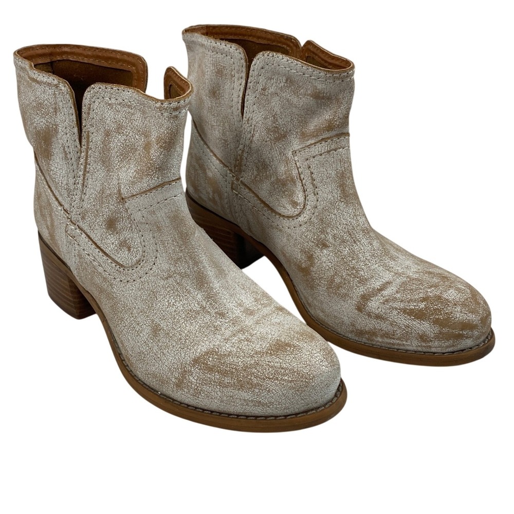 Diba True Booties Womens 8 Ankle Boots Western Distressed Tan Rustic Cowgirl